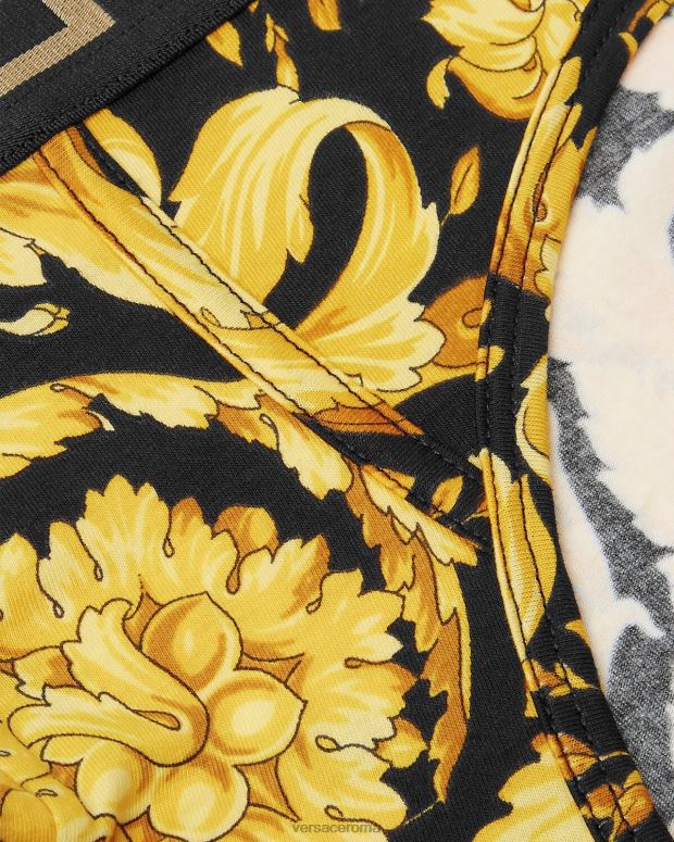 esso Versace uomini slip barocco nero JT08Z1769 biancheria intima e costumi da bagno