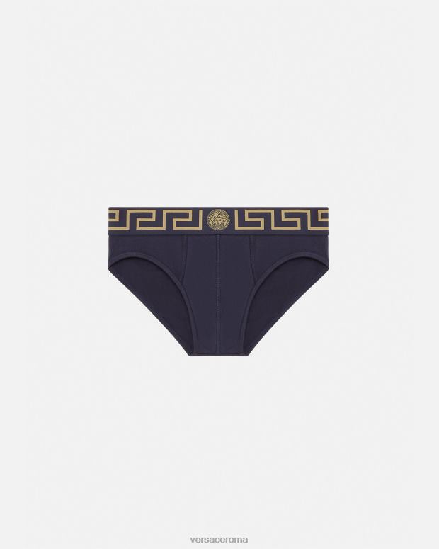 esso Versace uomini slip bordo grecata blu JT08Z1786 biancheria intima e costumi da bagno