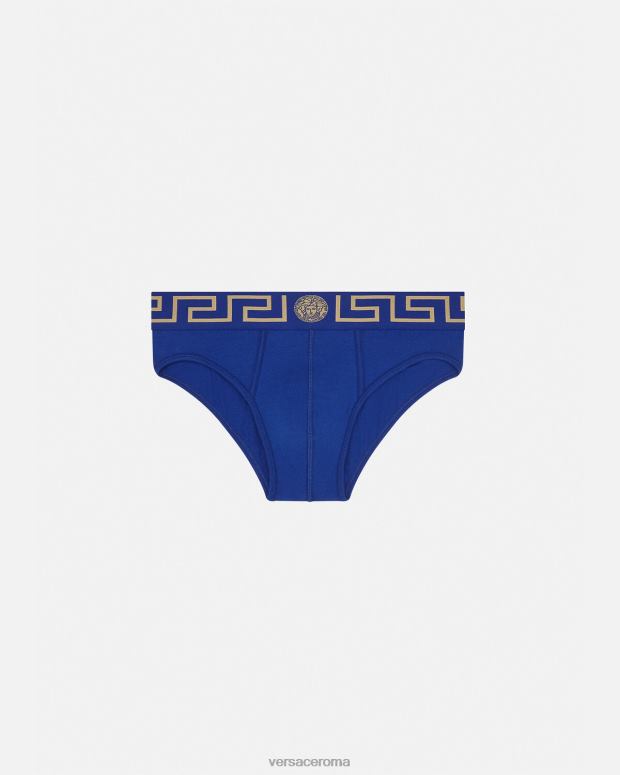esso Versace uomini slip bordo grecata blu JT08Z1787 biancheria intima e costumi da bagno
