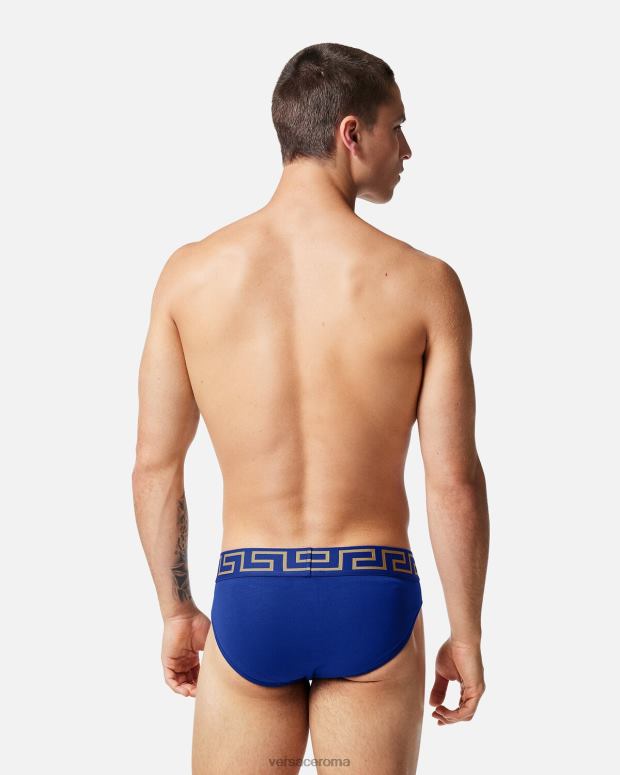esso Versace uomini slip bordo grecata blu JT08Z1787 biancheria intima e costumi da bagno