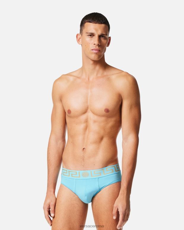 esso Versace uomini slip bordo grecata blu JT08Z1791 biancheria intima e costumi da bagno