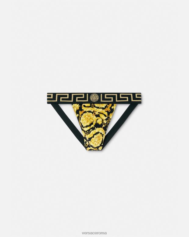 esso Versace uomini sospensorio barocco nero JT08Z1768 biancheria intima e costumi da bagno