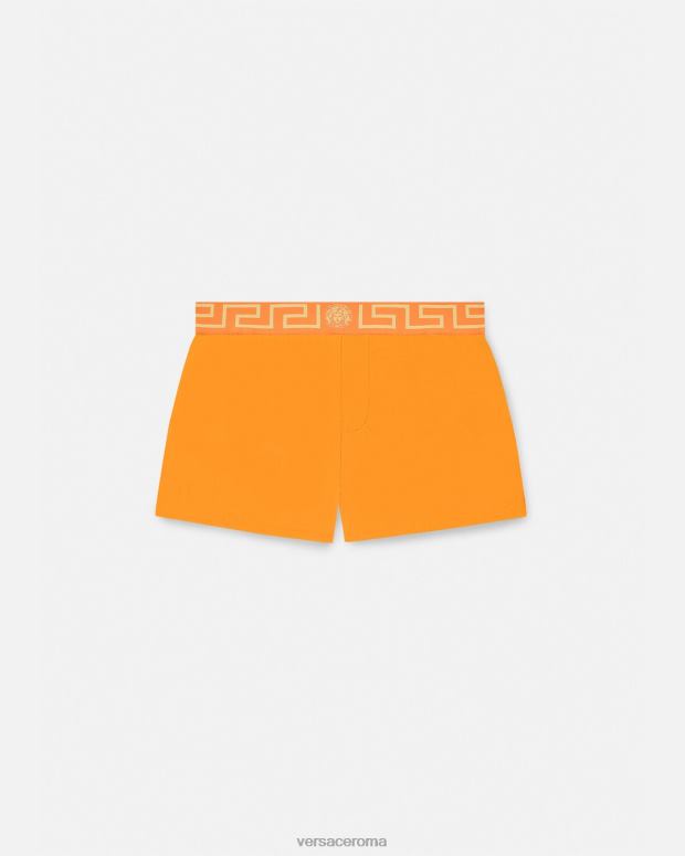 esso Versace uomini Costume da bagno con bordo grecata arancia JT08Z1812 biancheria intima e costumi da bagno
