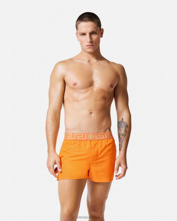 esso Versace uomini Costume da bagno con bordo grecata arancia JT08Z1812 biancheria intima e costumi da bagno