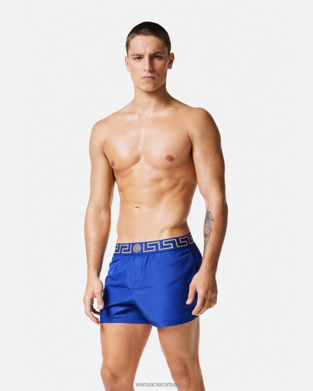 esso Versace uomini Costume da bagno con bordo grecata blu JT08Z1808 biancheria intima e costumi da bagno