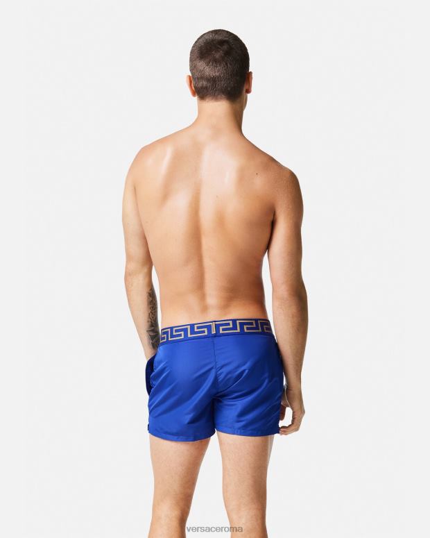 esso Versace uomini Costume da bagno con bordo grecata blu JT08Z1808 biancheria intima e costumi da bagno