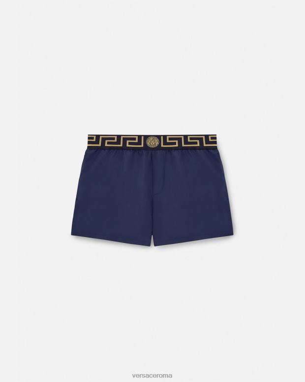 esso Versace uomini Costume da bagno con bordo grecata blu JT08Z1814 biancheria intima e costumi da bagno