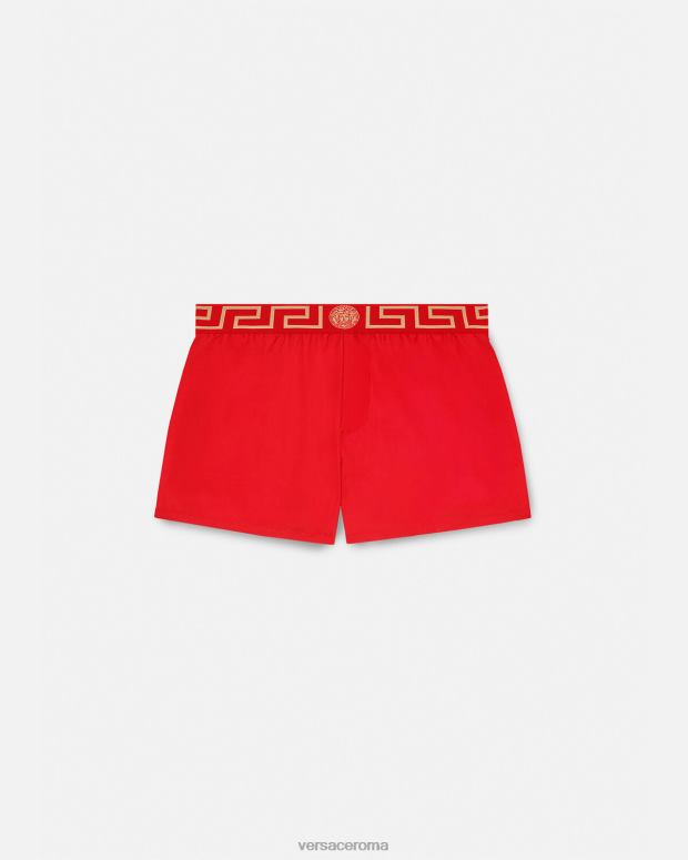 esso Versace uomini Costume da bagno con bordo grecata rosso JT08Z1810 biancheria intima e costumi da bagno