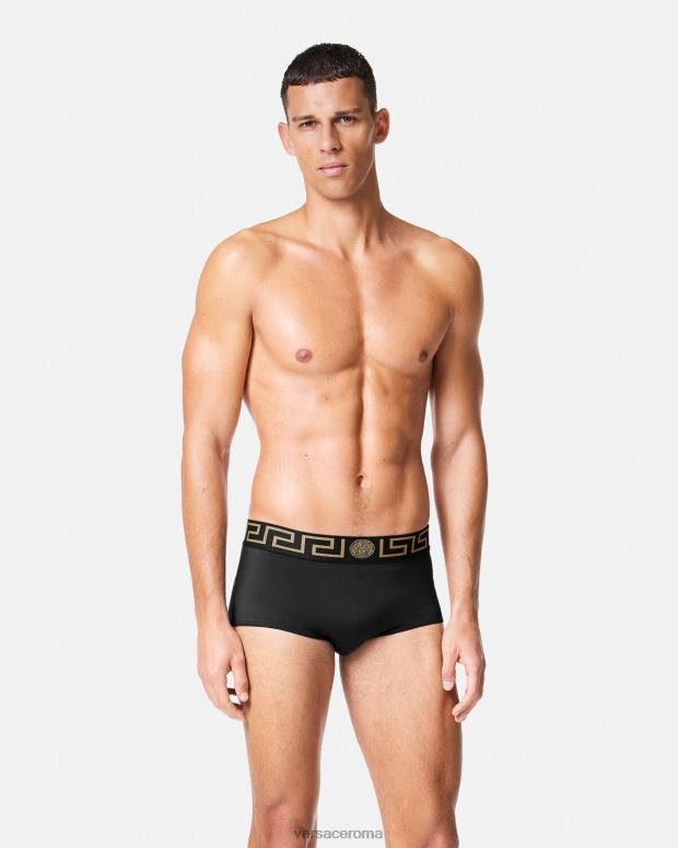 esso Versace uomini costume da bagno bordo greca nero JT08Z1807 biancheria intima e costumi da bagno