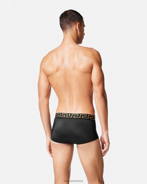 esso Versace uomini costume da bagno bordo greca nero JT08Z1807 biancheria intima e costumi da bagno