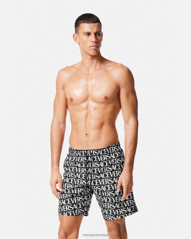 esso Versace uomini pantaloncini da surf integrali nero e stampa JT08Z1803 biancheria intima e costumi da bagno