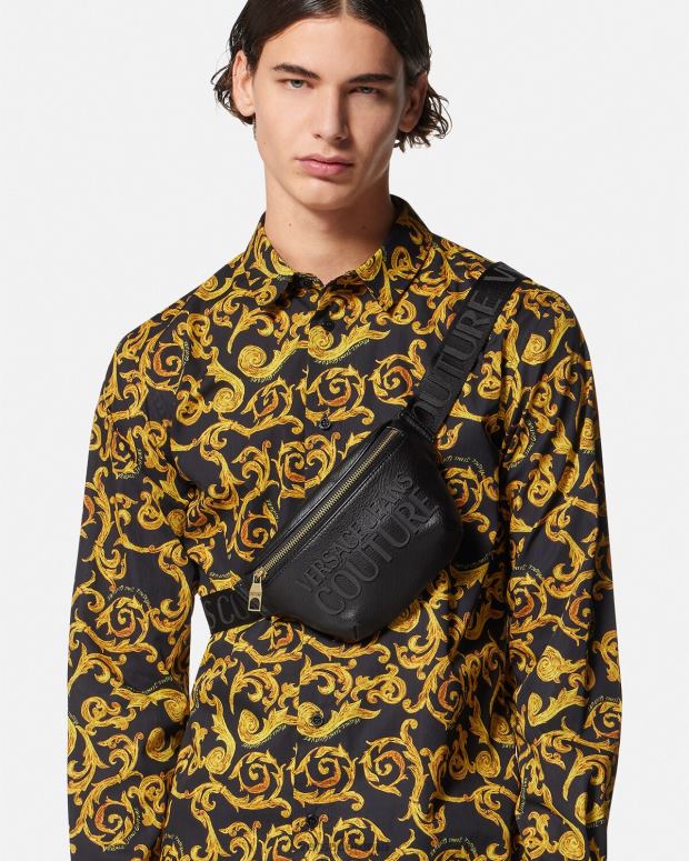 esso Versace uomini marsupio con logo nero JT08Z2471 borse