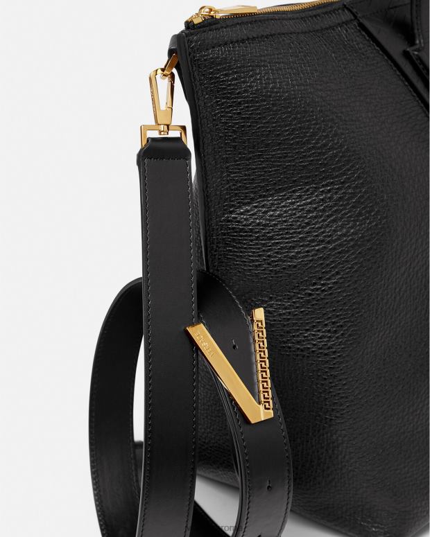 esso Versace uomini Borsa tote con firma V Greca nero JT08Z1490 borse