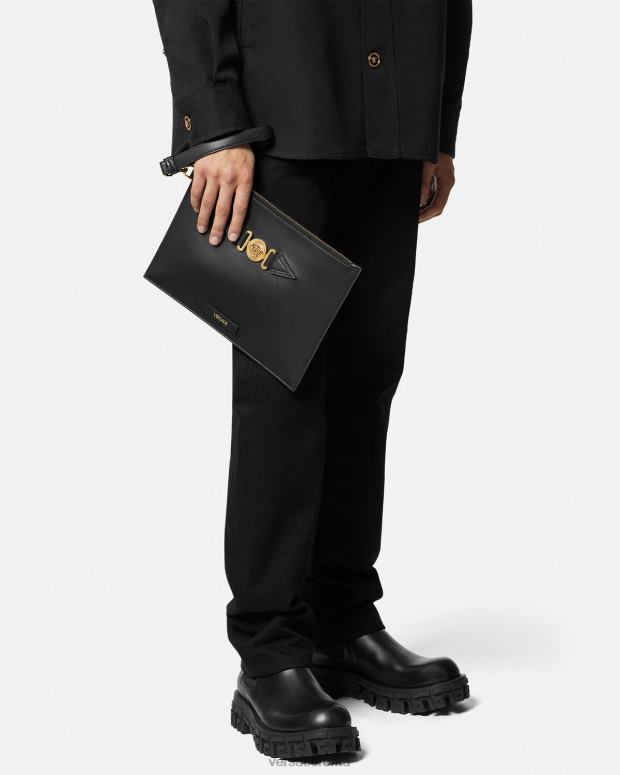 esso Versace uomini astuccio grande con medusa nero JT08Z1467 borse
