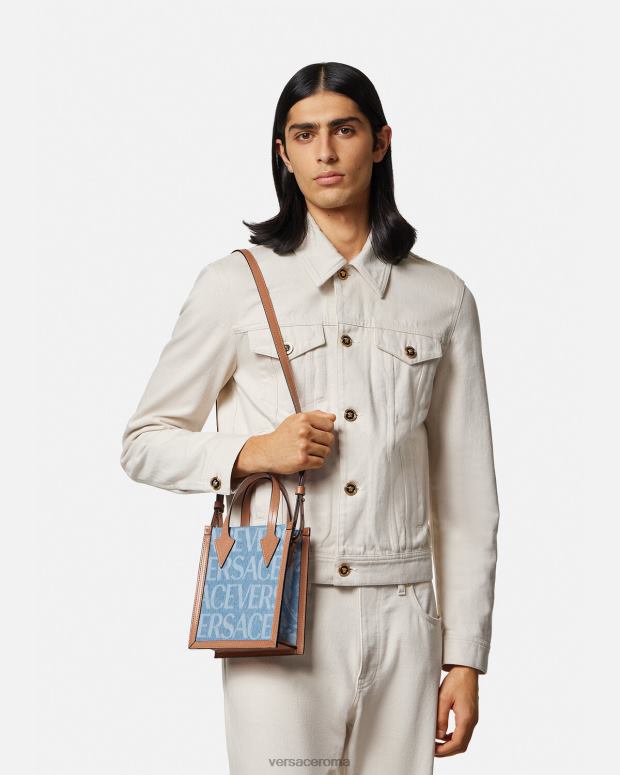 esso Versace uomini borsa a tracolla integrale blu JT08Z1495 borse