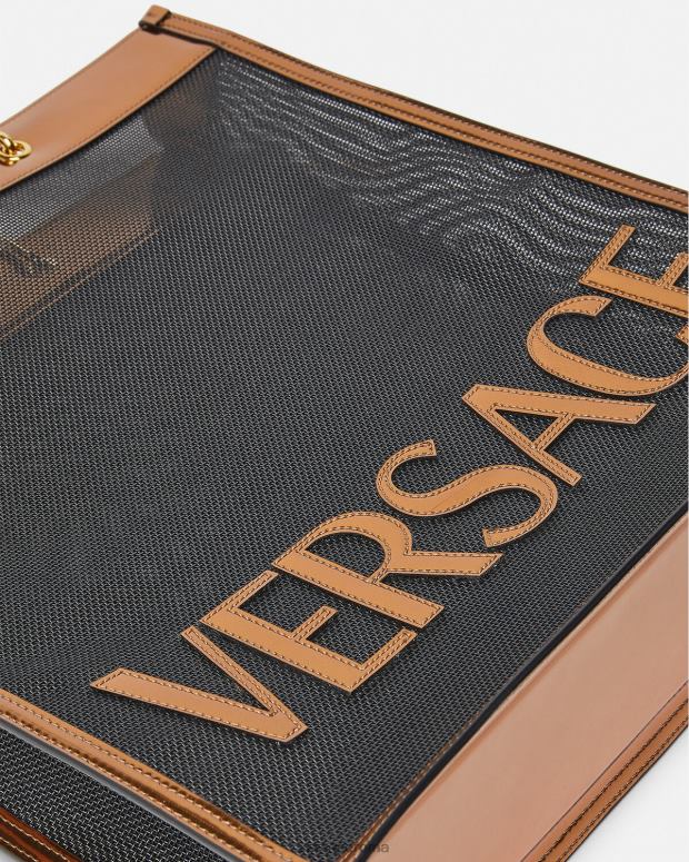 esso Versace uomini borsa shopper alta nero e caramello JT08Z1509 borse