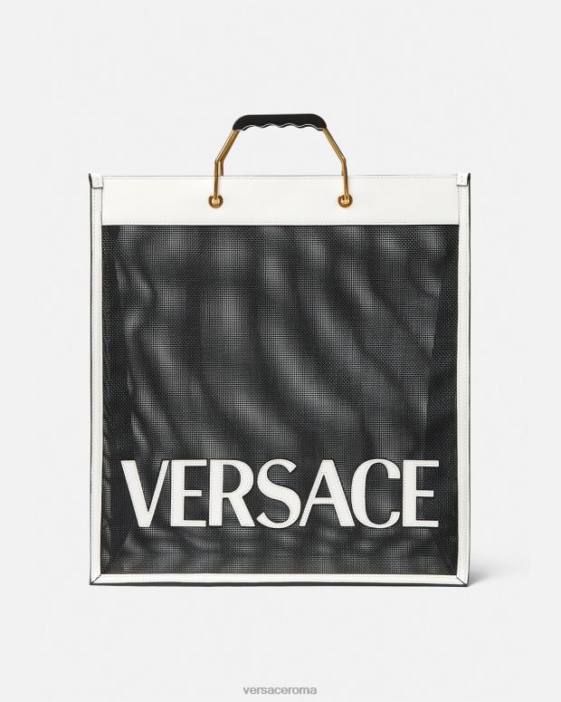 esso Versace uomini borsa shopper nero bianco JT08Z1508 borse
