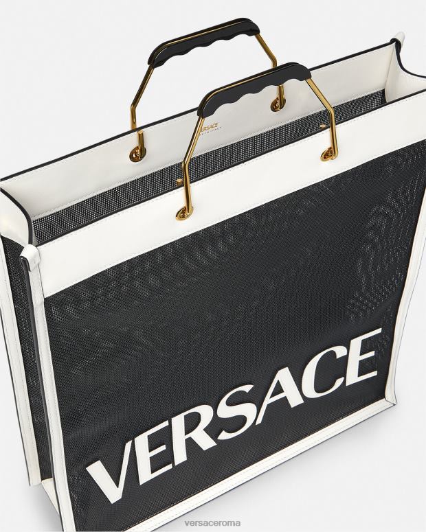 esso Versace uomini borsa shopper nero bianco JT08Z1508 borse
