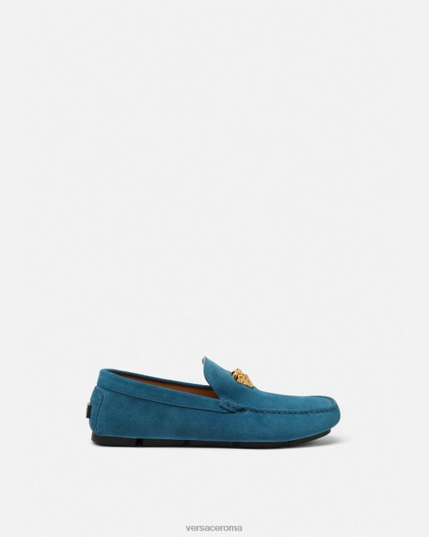 esso Versace uomini driver la medusa in pelle scamosciata blu JT08Z1600 scarpa