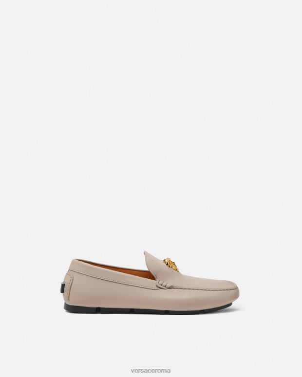 esso Versace uomini scarpe da driver la medusa beige JT08Z1601 scarpa