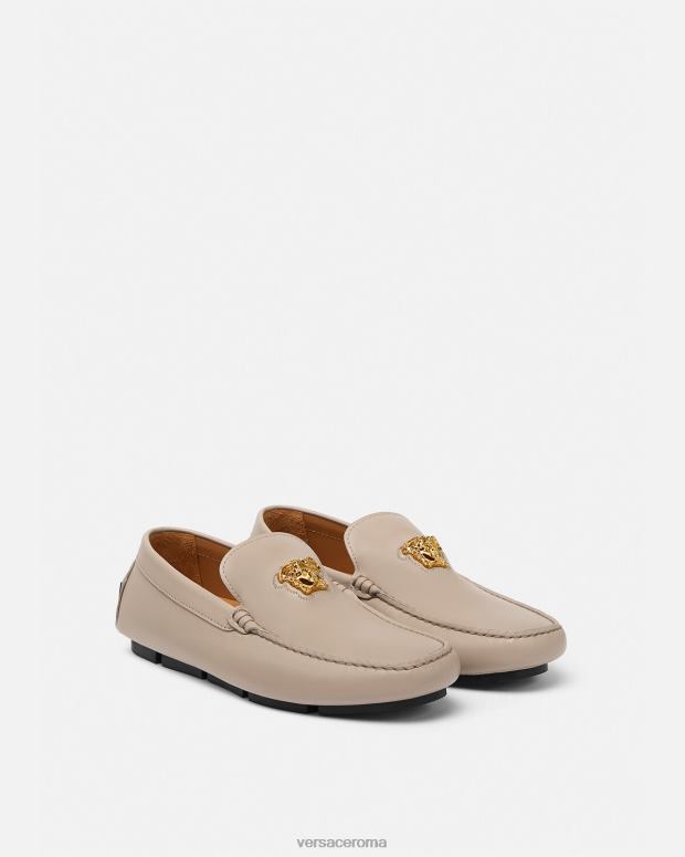 esso Versace uomini scarpe da driver la medusa beige JT08Z1601 scarpa