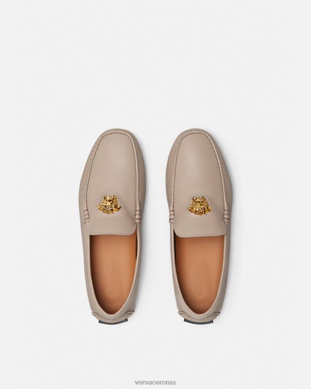 esso Versace uomini scarpe da driver la medusa beige JT08Z1601 scarpa