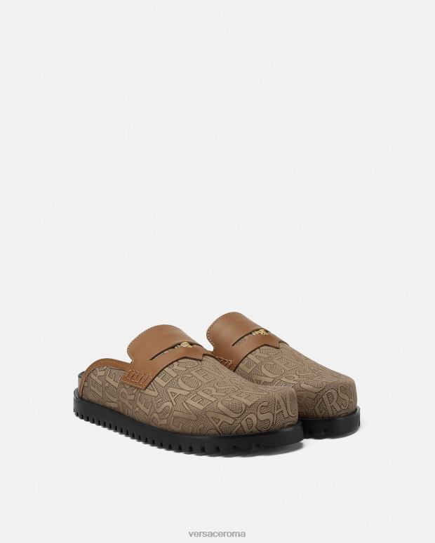 esso Versace uomini Mules con medusa integrali marrone JT08Z1565 scarpa