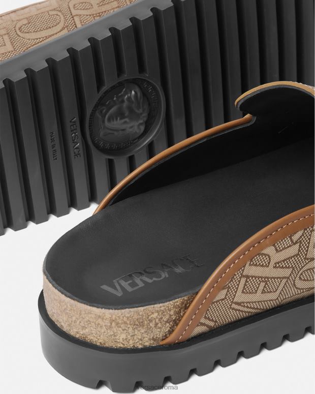 esso Versace uomini Mules con medusa integrali marrone JT08Z1565 scarpa