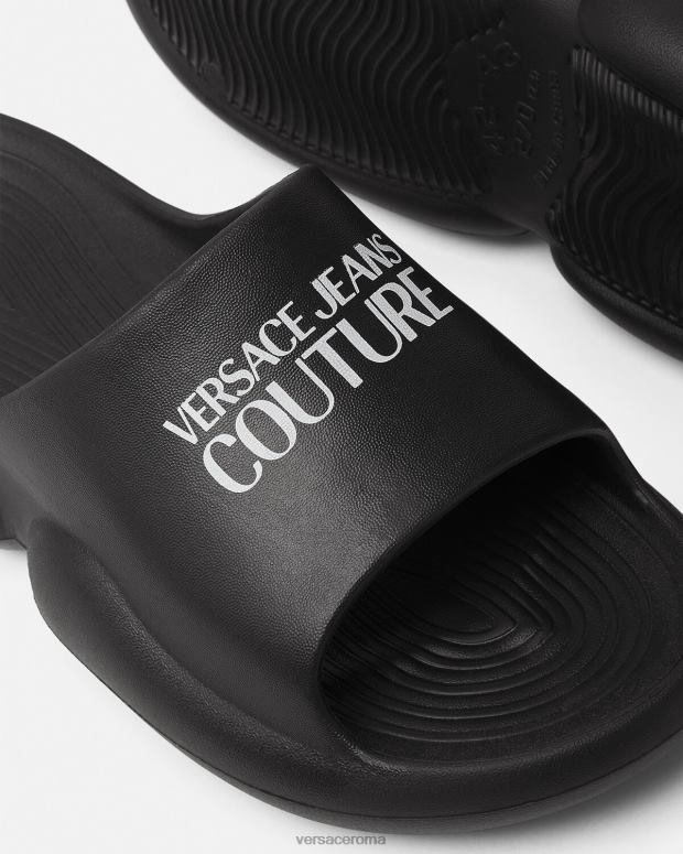 esso Versace uomini diapositive del logo tago nero JT08Z2451 scarpa