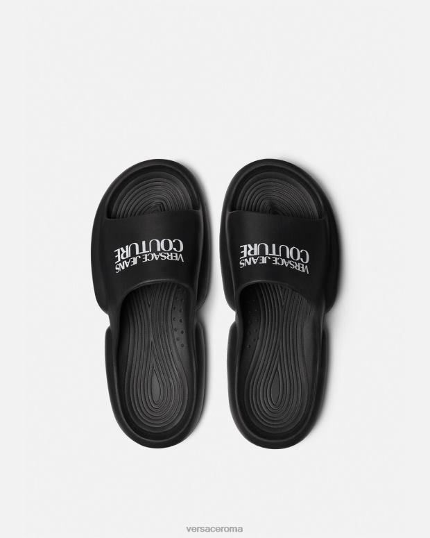 esso Versace uomini diapositive del logo tago nero JT08Z2451 scarpa