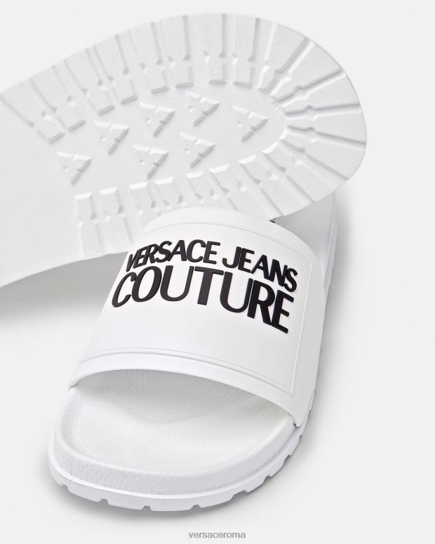 esso Versace uomini scivoli in gomma con logo bianco JT08Z2467 scarpa
