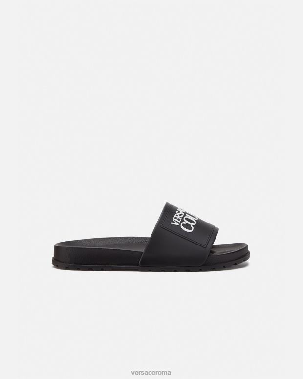 esso Versace uomini scivoli in gomma con logo nero JT08Z2468 scarpa