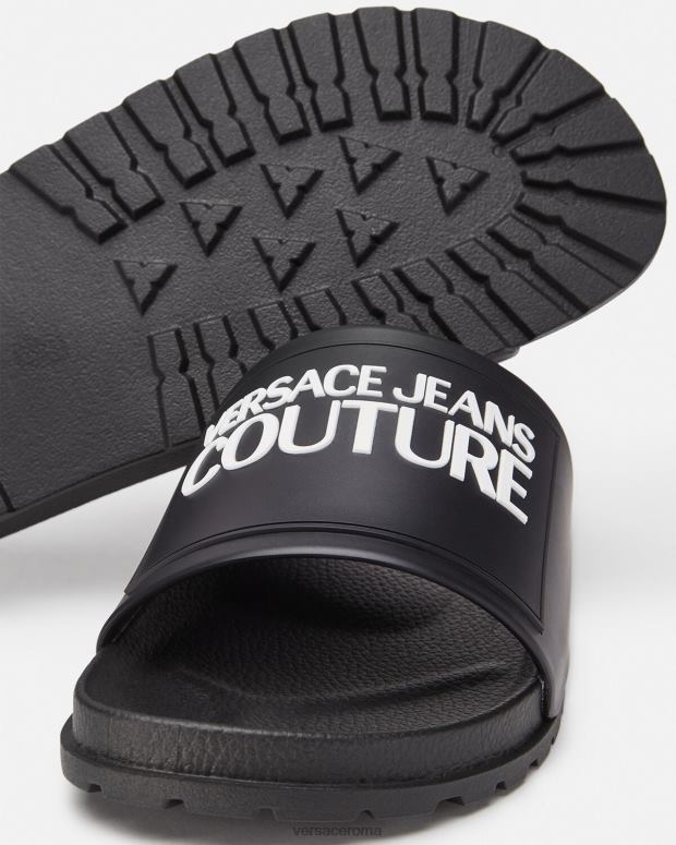 esso Versace uomini scivoli in gomma con logo nero JT08Z2468 scarpa