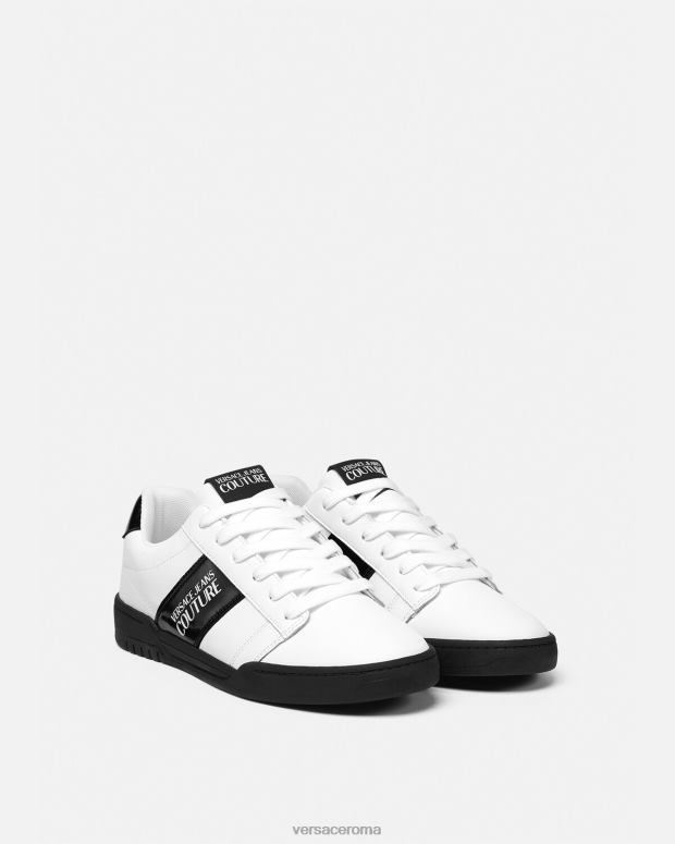 esso Versace uomini Scarpe da ginnastica con logo Brooklyn bianco JT08Z2453 scarpa