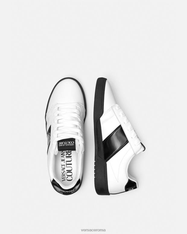 esso Versace uomini Scarpe da ginnastica con logo Brooklyn bianco JT08Z2453 scarpa