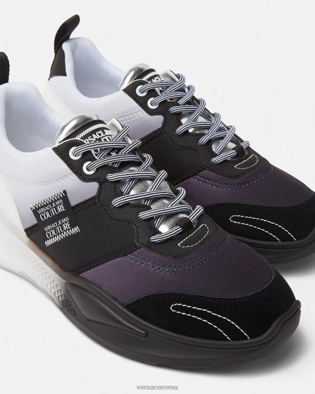 esso Versace uomini scarpe da ginnastica Levion nero e stampa JT08Z2455 scarpa