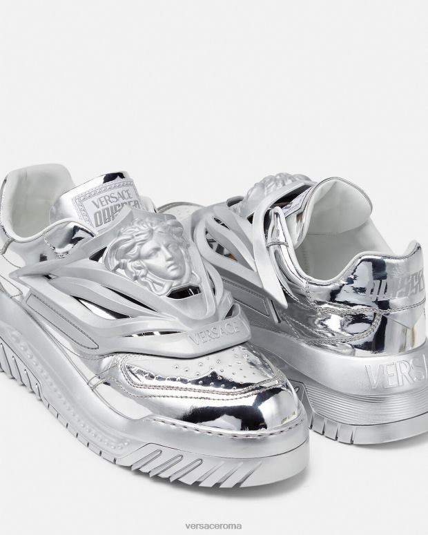 esso Versace uomini scarpe da ginnastica Odissea argento JT08Z1524 scarpa
