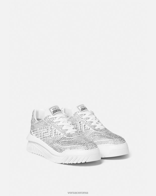 esso Versace uomini scarpe da ginnastica Odissea in cristallo bianco JT08Z1534 scarpa