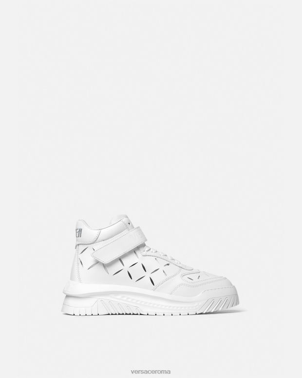 esso Versace uomini scarpe da ginnastica Odissea tagliate bianco JT08Z1541 scarpa