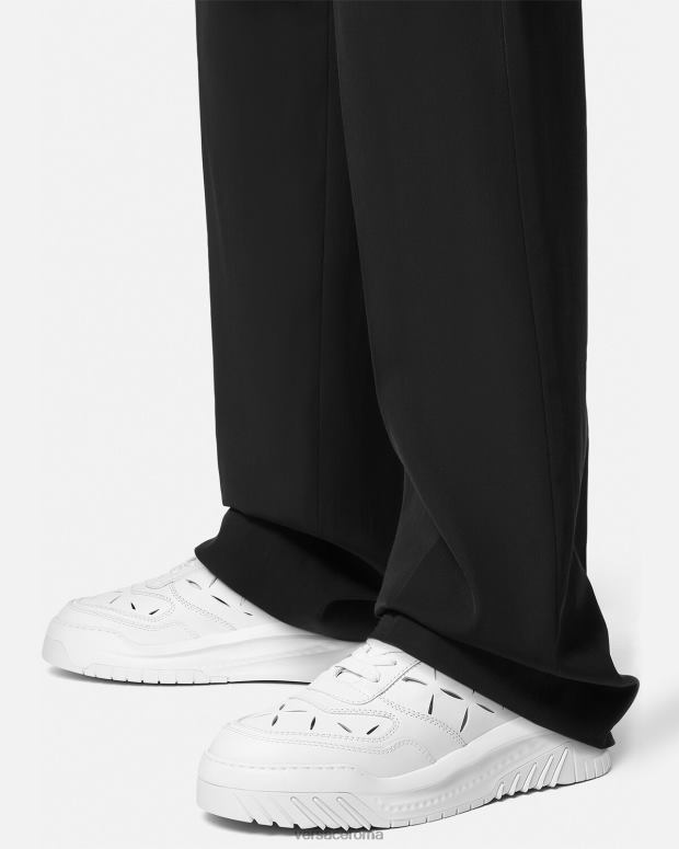 esso Versace uomini scarpe da ginnastica Odissea tagliate bianco JT08Z1541 scarpa