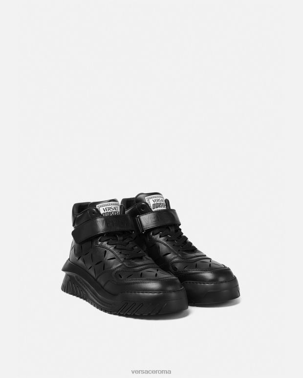 esso Versace uomini scarpe da ginnastica Odissea tagliate nero JT08Z1540 scarpa