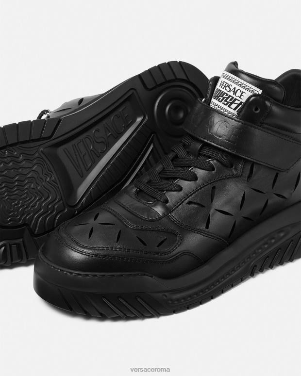 esso Versace uomini scarpe da ginnastica Odissea tagliate nero JT08Z1540 scarpa
