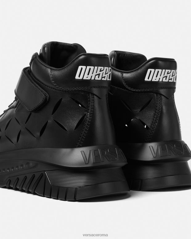 esso Versace uomini scarpe da ginnastica Odissea tagliate nero JT08Z1540 scarpa