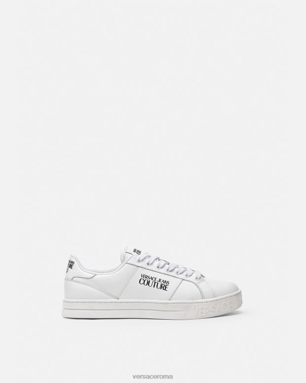 esso Versace uomini scarpe da ginnastica con logo court 88 bianco JT08Z2469 scarpa
