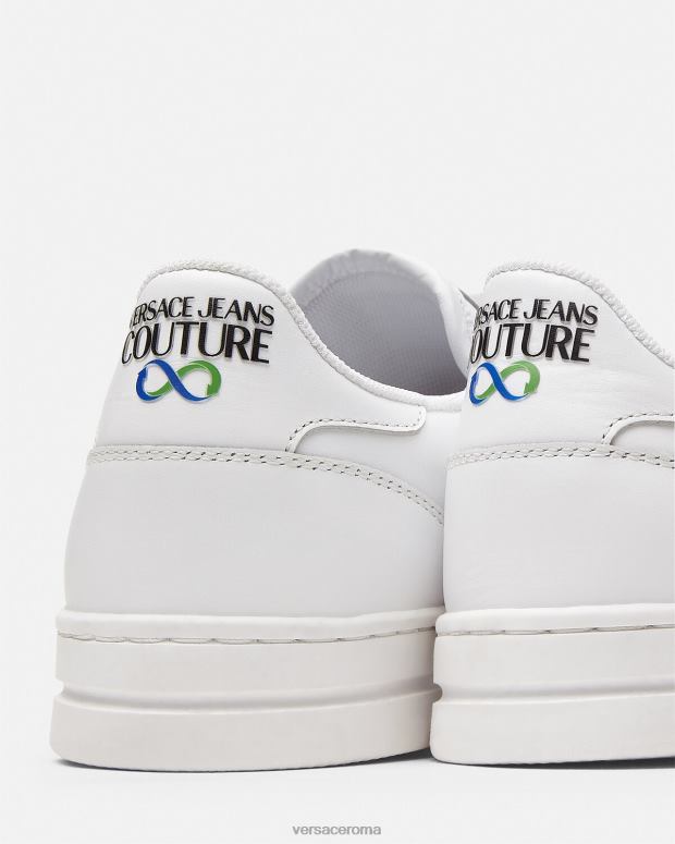 esso Versace uomini scarpe da ginnastica con logo court 88 bianco JT08Z2469 scarpa