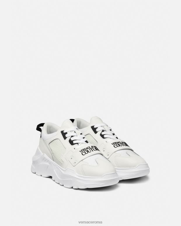 esso Versace uomini scarpe da ginnastica con logo speedtrack bianco JT08Z2449 scarpa
