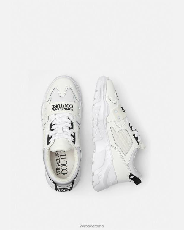 esso Versace uomini scarpe da ginnastica con logo speedtrack bianco JT08Z2449 scarpa