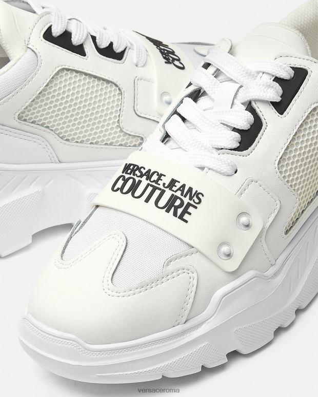 esso Versace uomini scarpe da ginnastica con logo speedtrack bianco JT08Z2449 scarpa