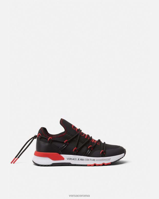 esso Versace uomini scarpe da ginnastica dinamiche nero rosso JT08Z2454 scarpa