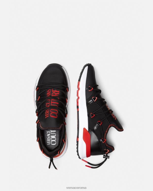 esso Versace uomini scarpe da ginnastica dinamiche nero rosso JT08Z2454 scarpa